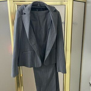 Gray stripped pant and jacket suit